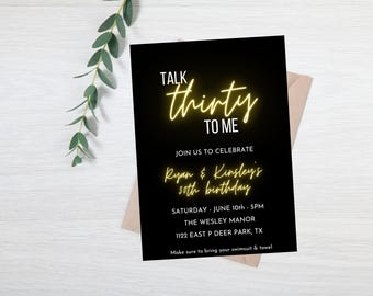 Talk Thirty To Me Invitation Template: Editable 30th Birthday (Digital File)