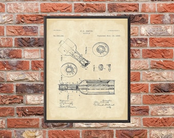 Vintage Beer Bottle Patent Art Print: Man Cave Decor (Digital Download)