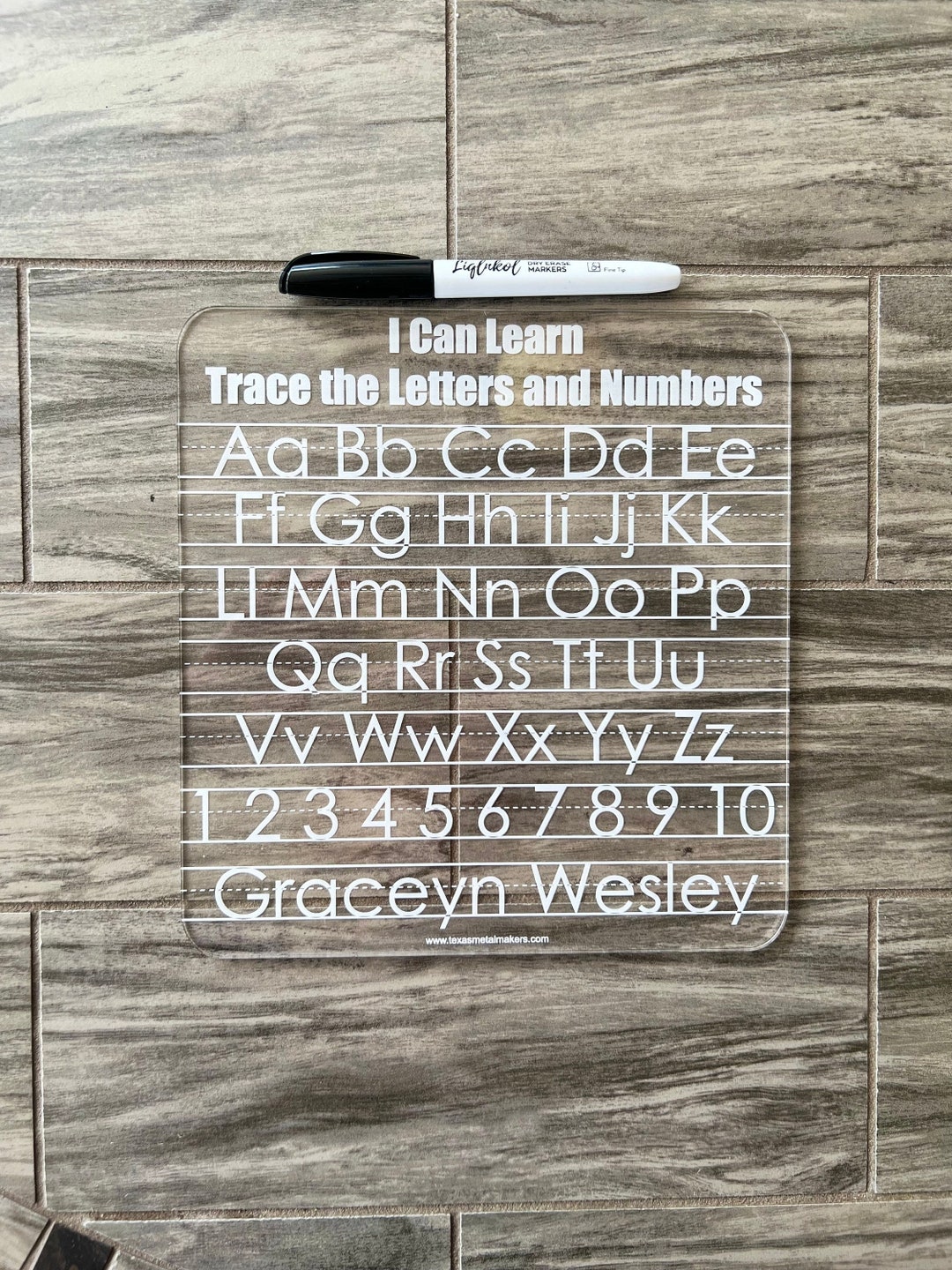 Dry Erase Letter Number and Name Tracing Board, Washable Writing Board ...