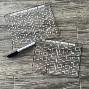 Math Learning Boards Acrylic Dry Erase, Reusable Washable Math Board, Preschool Learning, Education Supplies, Home School