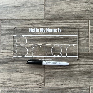 Customizable Children Acrylic Learning Boards, Dry Erase Learning Board, Reusable Personalized Boards, Preschool, Education Supplies Large First Name