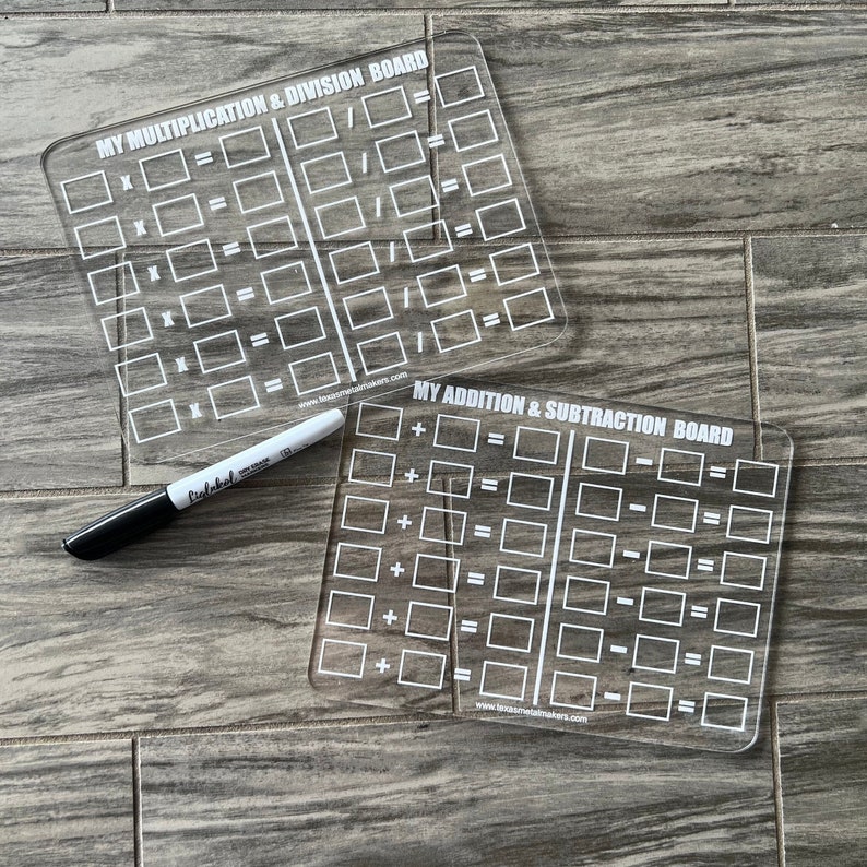 Acrylic Dry Erase Math Learning Boards Reusable Washable Math Board