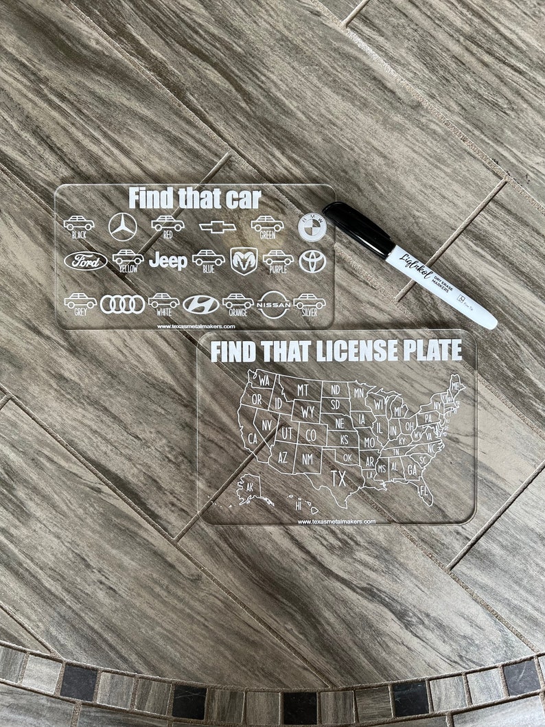 Acrylic Dry Erase Car Game Boards Engraved Vehicle Travel Etsy