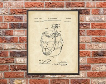 Beer Barrel Tap Patent Art Print: Vintage Brewing Decor (Digital Download)