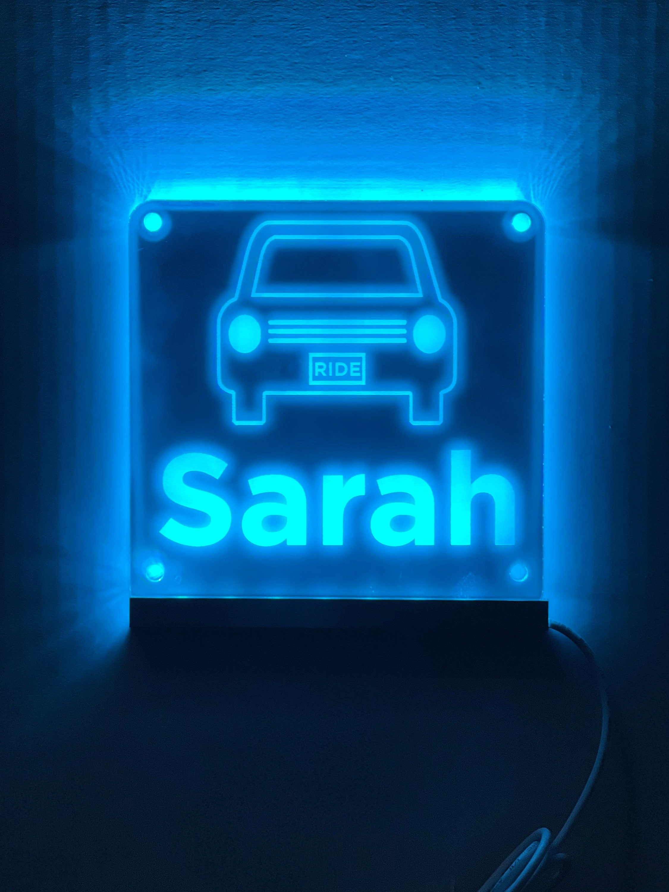 Customizable Car Rider Sign Ride Share Delivery Driver Custom Name LED Window Sign | Car Driver ...