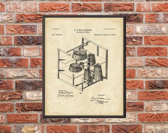 Vintage Alcohol Still Patent Art Print: Customizable Backgrounds (Digital Download)