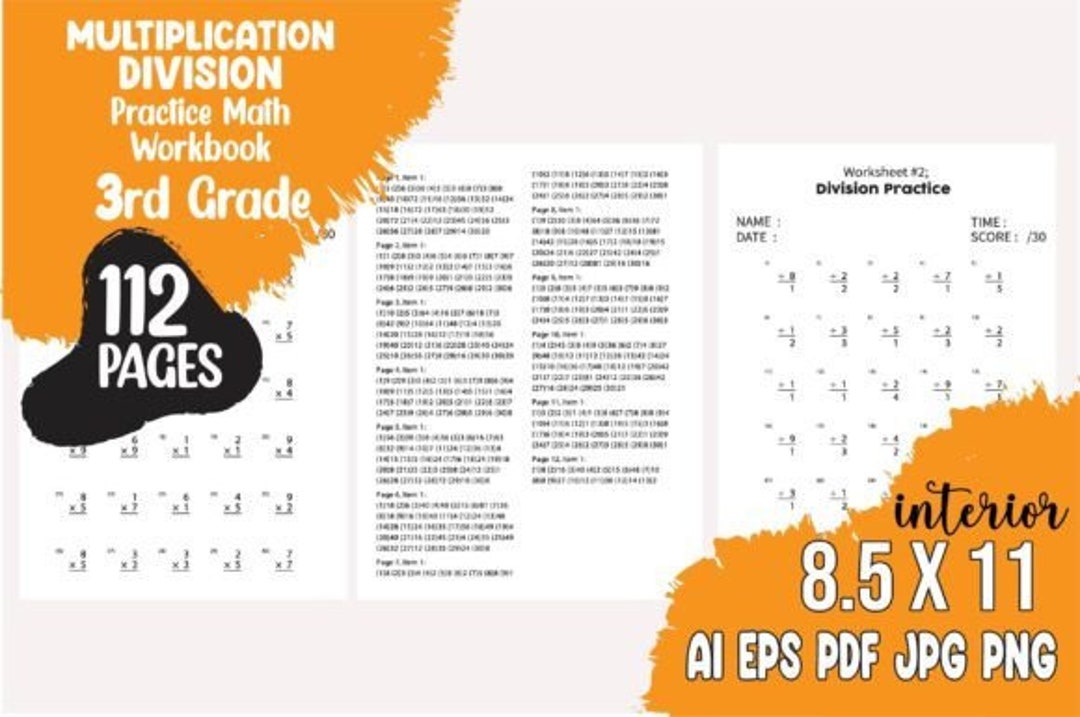 Multiplication & Division Math Workbook Multiplication - Etsy