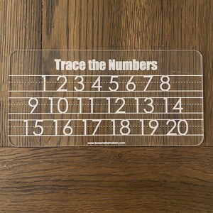 Customizable Children Acrylic Learning Boards, Dry Erase Learning Board, Reusable Personalized Boards, Preschool, Education Supplies Trace Numbers 1-20