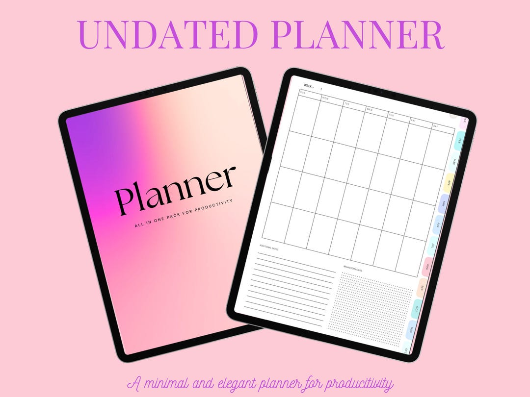 Undated Digital Planner: Goodnotes & Notability Compatible - Etsy