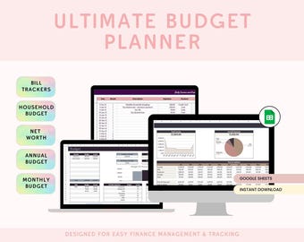 Google Sheets Budget Planner: Yearly, Monthly, Daily (Digital Download)
