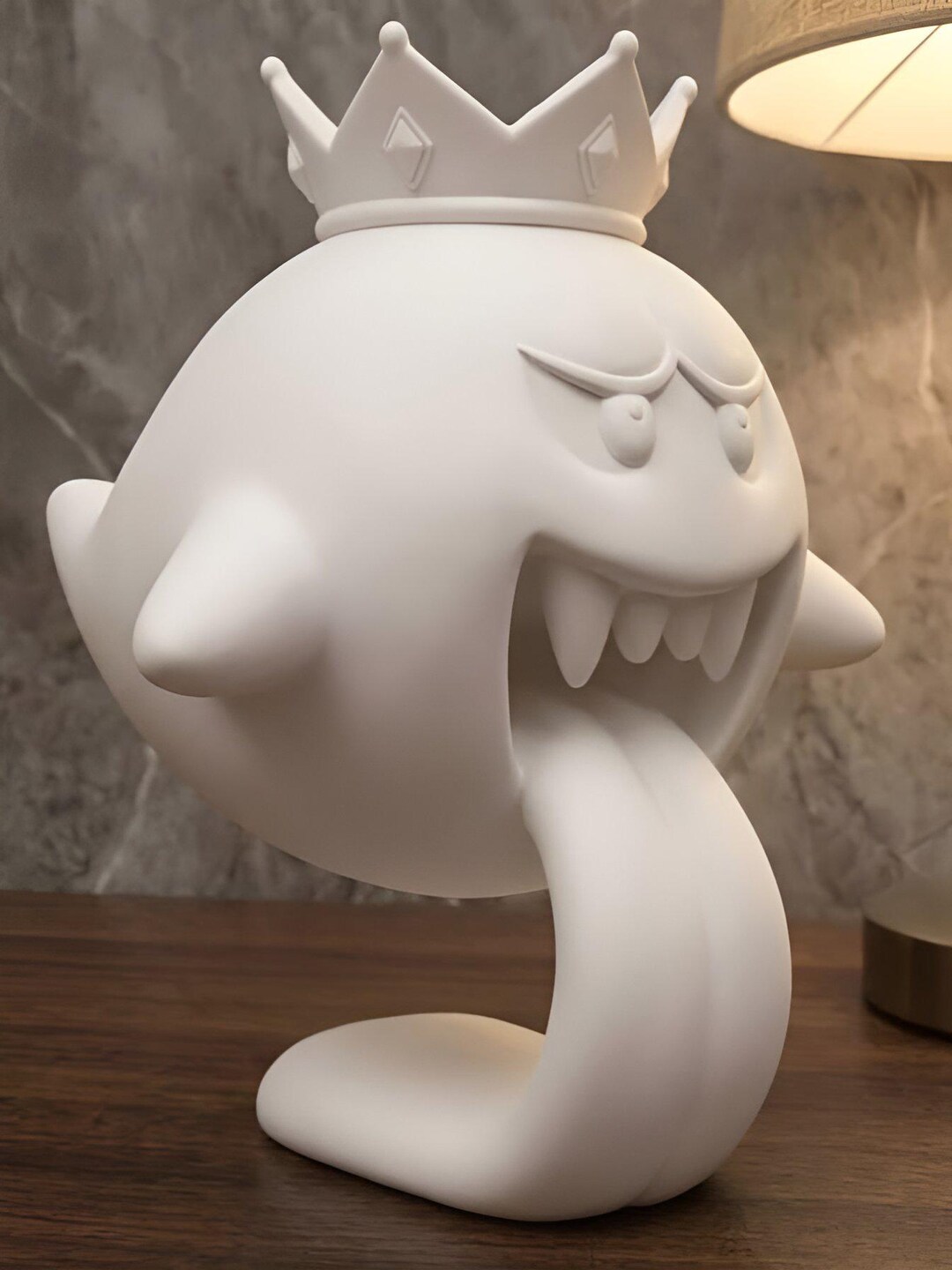 3D Printed Statue, King Boo: Tongue Balance - Super Mario Bros., Clean ...