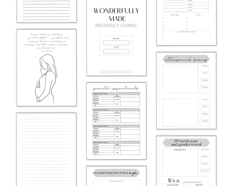 Printable Pregnancy Journal Weekly Pregnancy Journal Etsy