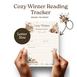 Cozy Winter Reading Tracker Printable, Book Journal Page, Winter Book Log, Reading Planner Insert, Book Lover Gift, Instant Download