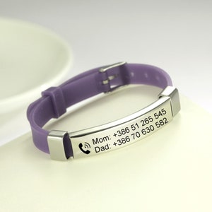 Engraved Kids Medical ID Bracelet: Stainless Steel Children&#39;s Alert Bracelet