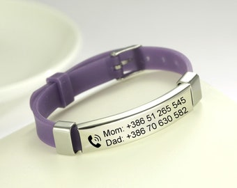 Engraved Medical Bracelet, Children&#39;s lD Alert Bracelet, Kid&#39;s ID Bracelet, Custom Engraved Bracelet, Boys ID Bracelet, Girls ID Bracelet