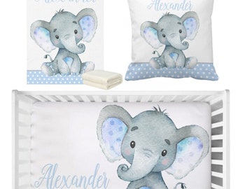 Personalized Elephant Crib Bedding