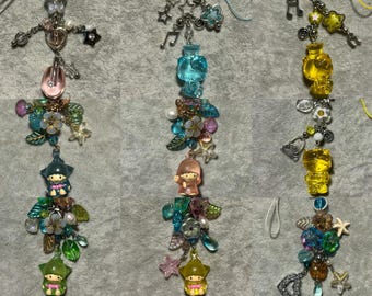 Handmade Beaded Vintage Phone Charm Straps/Keychains Gotochi lanyard 11（Toycore/Heisei Retro/Decora aesthetics/Harajuku/Sanrio/unique gift）