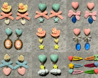 Handmade Clip Earrings and Hair Clips