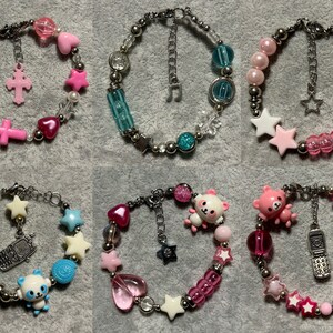 Bracelets faits main ~ Année 2000 et édition de la fin des années 2000 ~ Kidcore/Weirdcore/ Nostalgie/Toycore/Barbie/Decoraesthetics/Harajuku/Gyaru/cadeau unique）