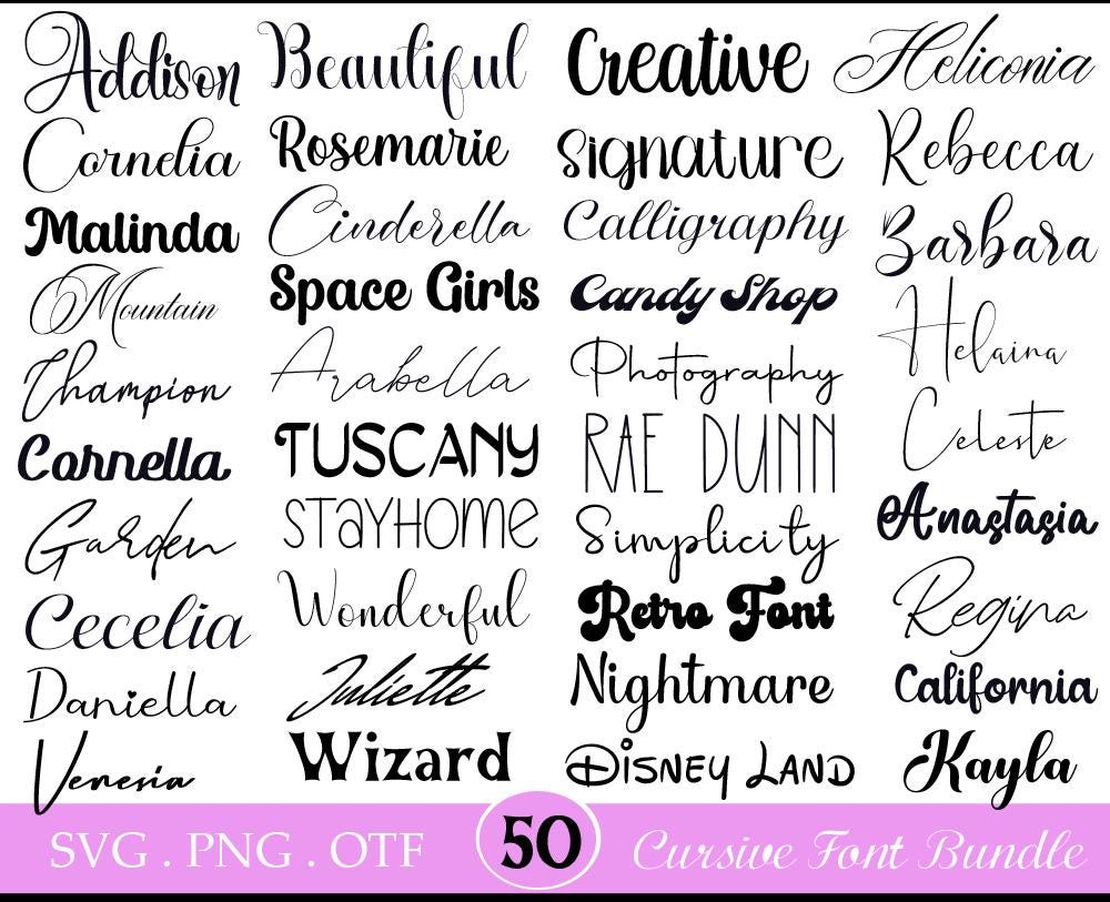 The Ultimate 50 Fonts - Font Bundle Ttf Svg Heart Font, Cricut, Canva ...