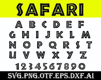 Monograma Safari SVG con letras, números y tipografía africana (descarga instantánea)