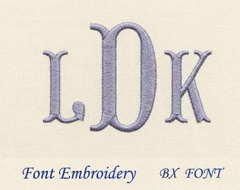 Fishtail Monogram  Embroidery Font, 3 Sizes  BX, Machine Embroidery Design File, Instant Download BX Fonts Alphabet