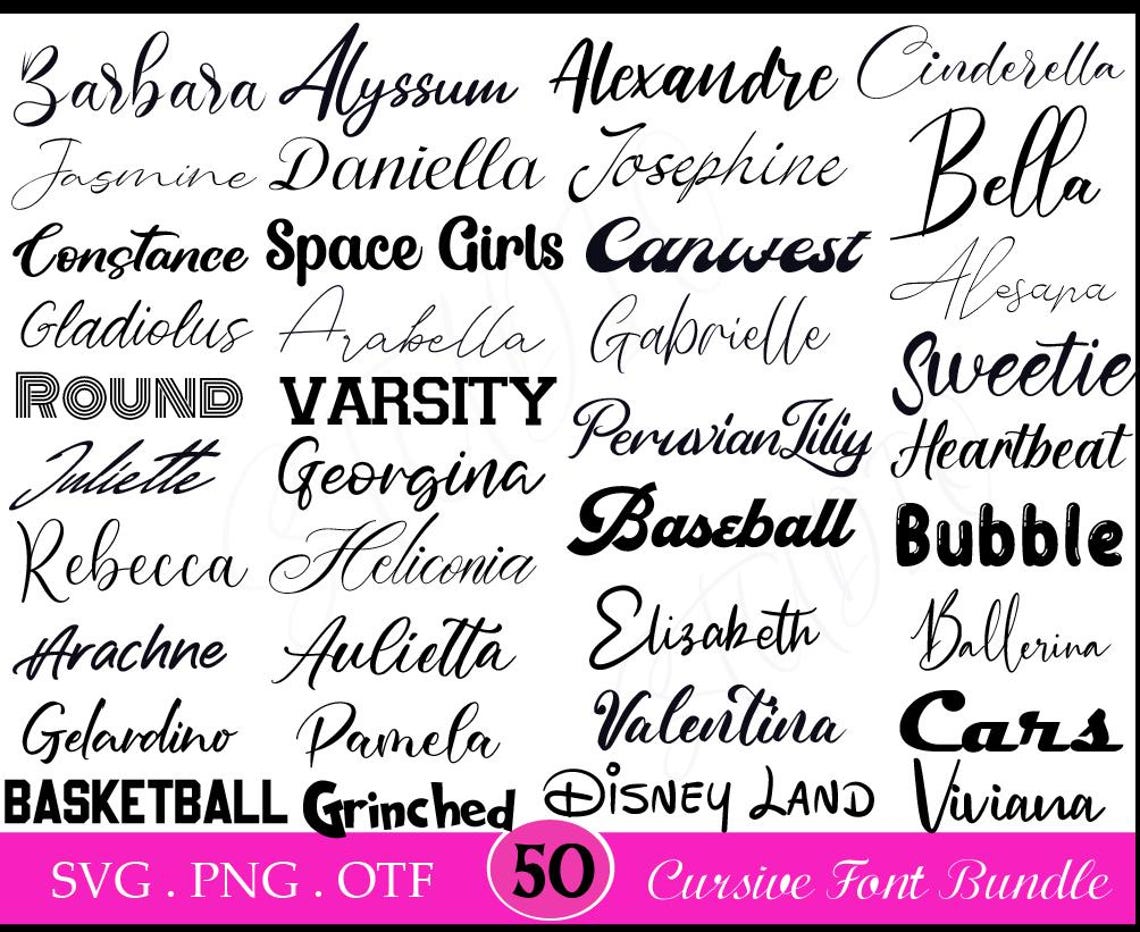 Cursive Fonts Bundle Cursive Fonts for Cricut Cursive Font Bundle Fonts ...