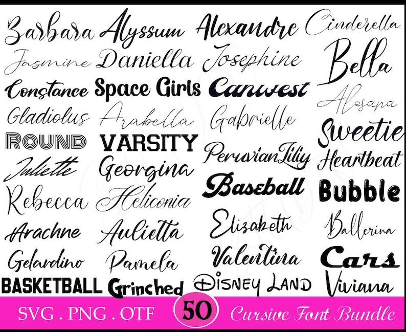 Cursive Fonts Bundle Cursive Fonts for Cricut Cursive Font Bundle Fonts ...