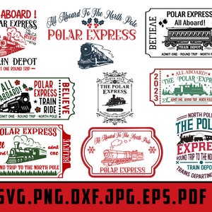 Polar Express Svg, Believe Polar Express Svg Bundle, North Pole Svg, Train Svg, polar express png,polar express ticket, Holiday Sign Svg