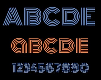 Retro Round Font SVG, Letters, Numbers, Cricut Silhouette (Digital Download)