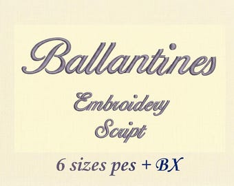 Ballantines Script Embroidery Font, PES Monogram Font, pe Font, BX Font for Embroidery, Small Font pe, Alphabet Machine Embroidery Design