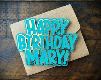 Personalized Birthday Card, Handmade Birthday Cards, Birthday Card with Name