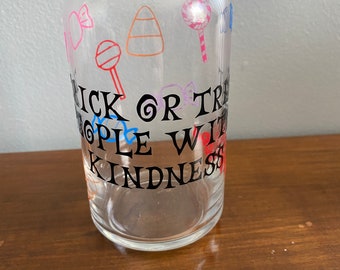 Trick or Treat People with Kindness Glass