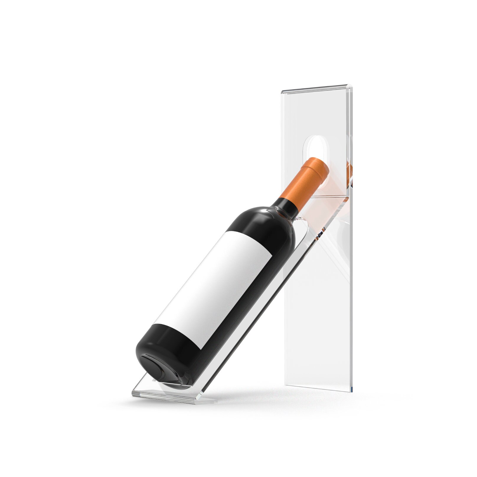 Cantinetta portabottiglie verticale da parete in plexiglass. Capacità 6 -  10 bottiglie di vino. - Agplex