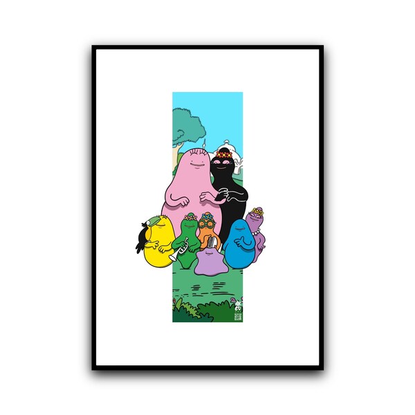 Affiche Pokemon - poster metamorph - Barbapapa - 90’s - décoration intérieure - cadre déco - dessin animé - nostalgie