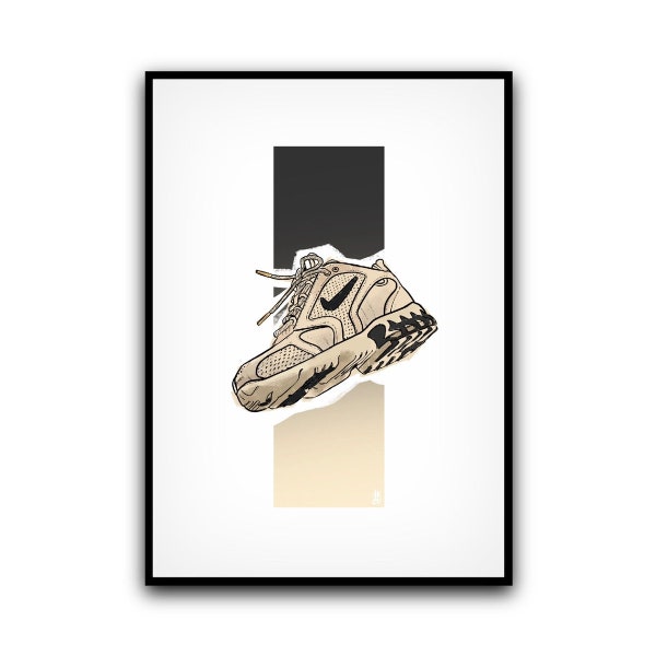 Poster Nike Stussy Spiridon - décoration intérieure - streetwear - sneakers - A3 - A4 - affiche