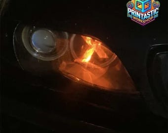 Headlight Cover Inserts Compatible with E46 - Laser Engraved Plexiglass Set of 2 Custom Designs
