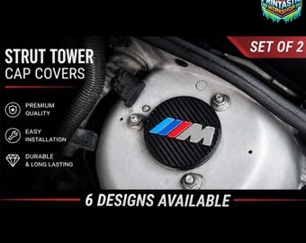 Strut Tower Cap Covers Set of 2 – Carbon Fiber Look ABS (E46 E36 E30)
