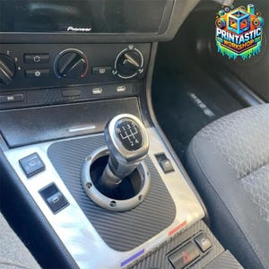 Individuelle E46 Short-Shifter-Zierblende – Mittelkonsole in Carbonfaser-Optik (Hyper ABS)