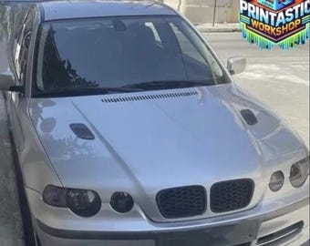 Aggressive Motorsport Mesh Hood Vents with Custom Size Option - Universal 3D Printed Exterior Tuning Set Set of 2