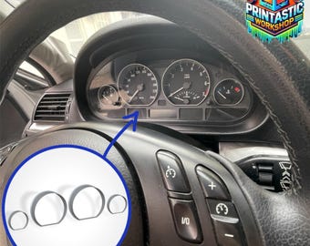 E46 Instrument Cluster Gauge Rings – 3D Printed Dashboard Trim Set (4-Piece)