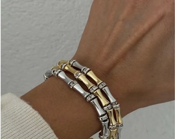 ヴィンテージ シルバー バンブー バングル ブレスレット - Etsy 日本