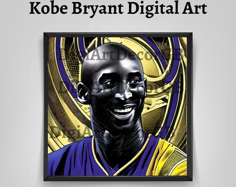 Kobe Bryant Digital Art,  Colorful Abstract Basketball Art, Kobe Bryant Poster, Kobe Bryant Digital Art, Basketball Digital Art, Basketball