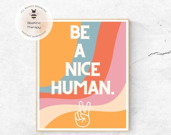 Retro Mental Health Poster: Therapy Office Decor (Digital Download)