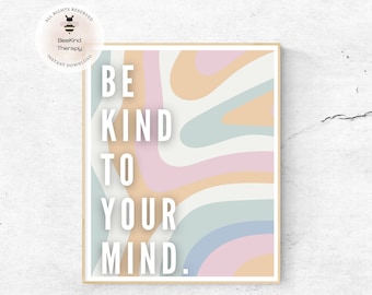 Mental Health Poster: Retro Therapy Office Decor (Digital Download)