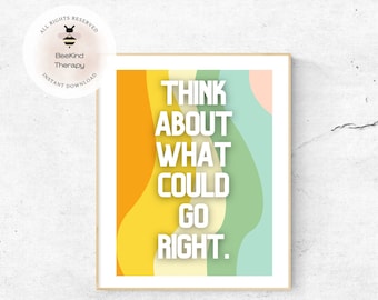 Mental Health Poster: Retro Affirmation Wall Art (Digital Download)