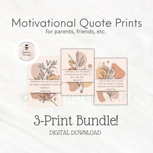 Motivational Quote Poster Set, minimalist prints, inspirational wall art, therapy office decor, mental health posters, home office decor