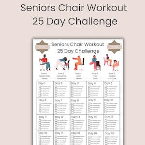 25 Day Chair Workout Seniors Challenge | Workout Digital | Reshape Summer Body | Full Body Exercise Guide | Chair Workout | PDF | A4