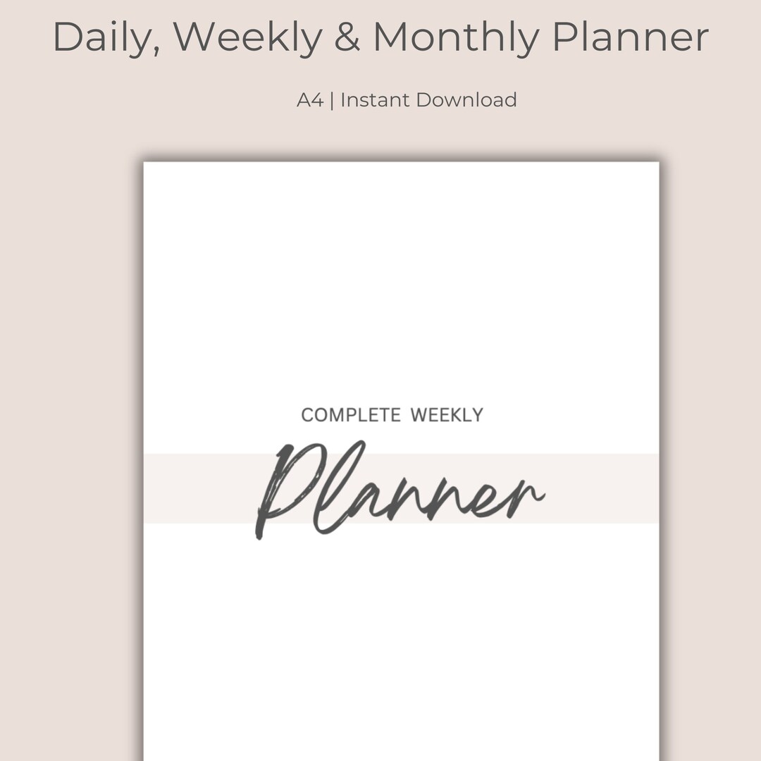 Monthly Organiser, Daily Weekly Yearly, Month at a Glance, Monthly ...