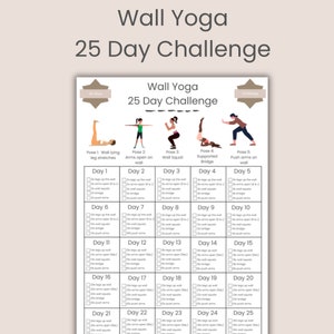 25-daagse muuryoga-uitdaging, muuryoga, muurpilates, digitale training, snelle yoga muuroefengids, muurfitness, pdf, A4
